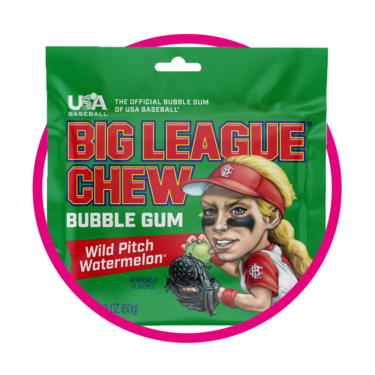 BIG LEAGUE WILD PITCH WATERMELON BUBBLE GUM BOLSA 60G
