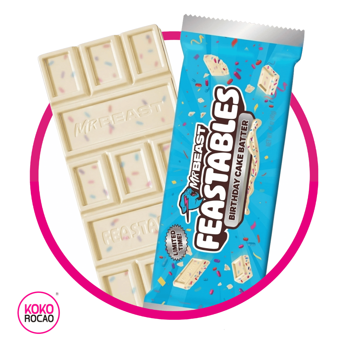FEASTABLES MR BEAST BIRTHDAY CAKE CHCOLATE BARRA 60G