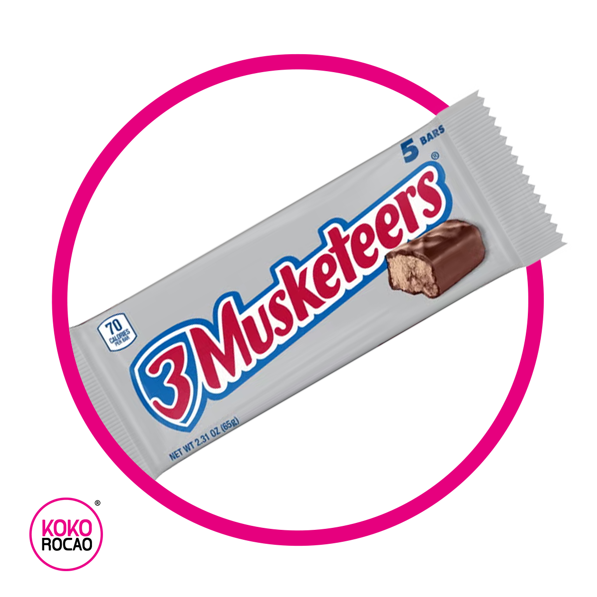 3 MUSKETEERS 5 BARS CHOCOLATE BOLSA 65GR