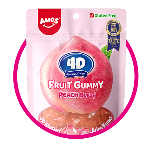 4D FRUIT PEACH BURST GUMMY BOLSA 85GR