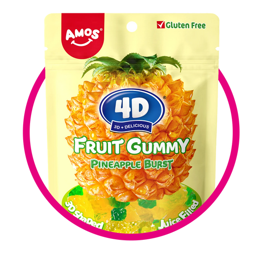 4D FRUIT PINEAPPLE BURST GUMMY BOLSA 85GR