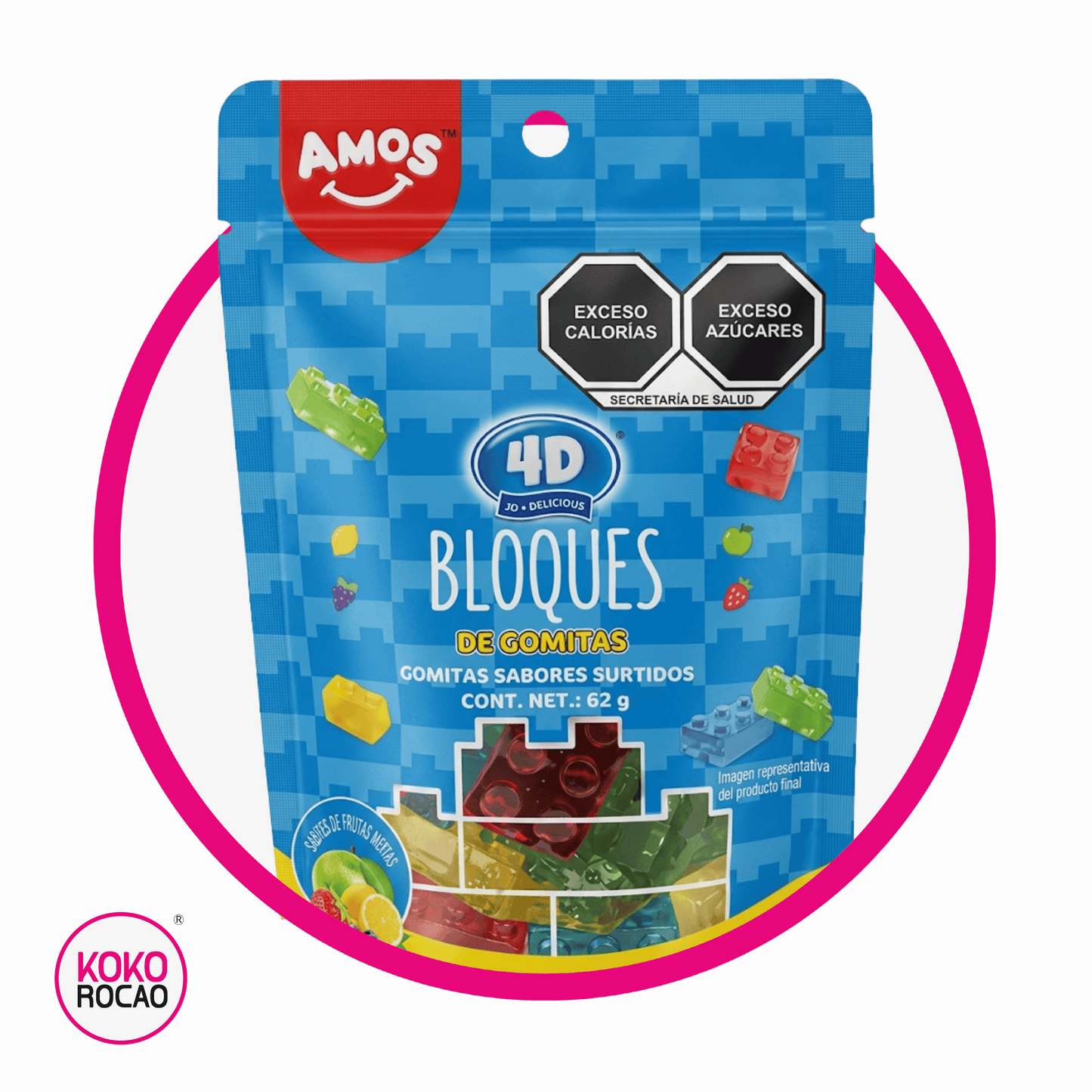 AMOS 4D BLOQUES GUMMY BOLSA 65 GR