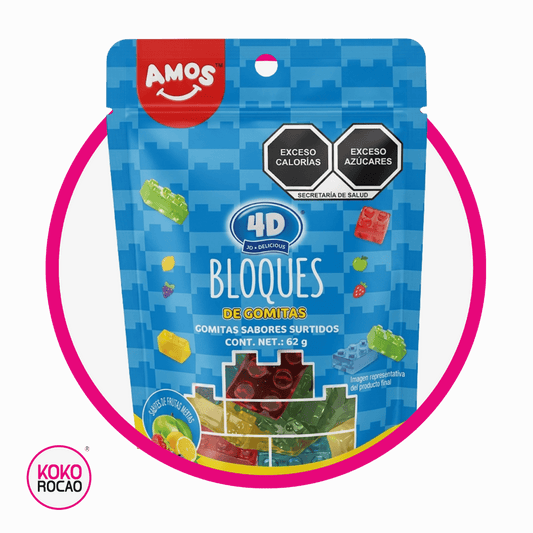 AMOS 4D BLOQUES GUMMY BOLSA 65 GR
