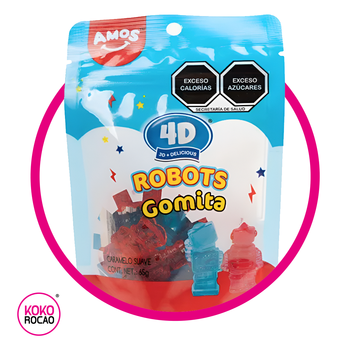 AMOS 4D ROBOTS GUMMY BOLSA 65 GR