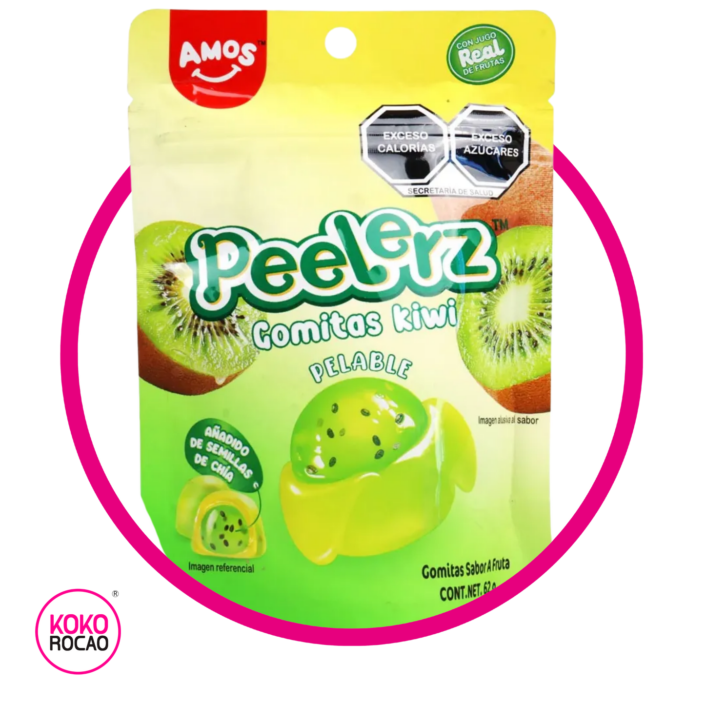 AMOS PEELERZ KIWI GUMMY BOLSA 65GR