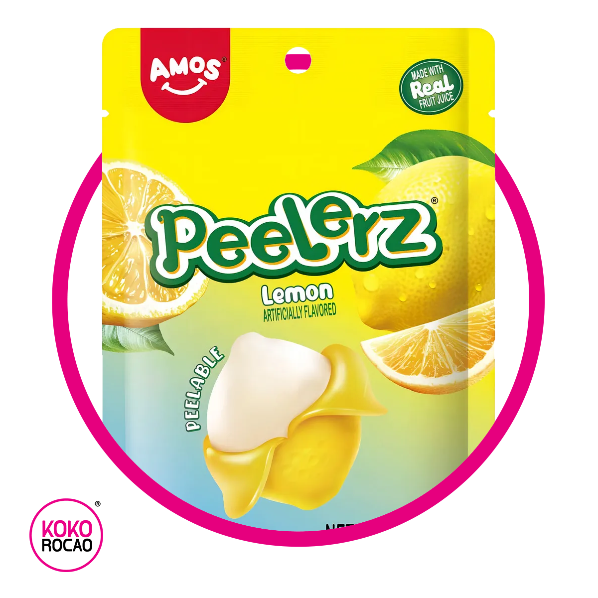 AMOS PEELERZ LEMON GUMMY BOLSA 65GR