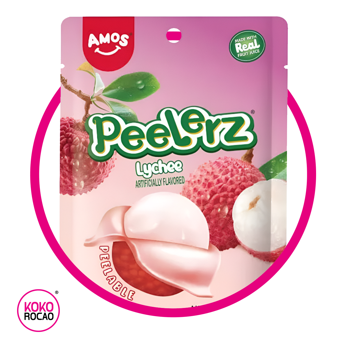 AMOS PEELERZ LYCHEE GUMMY BOLSA 65GR