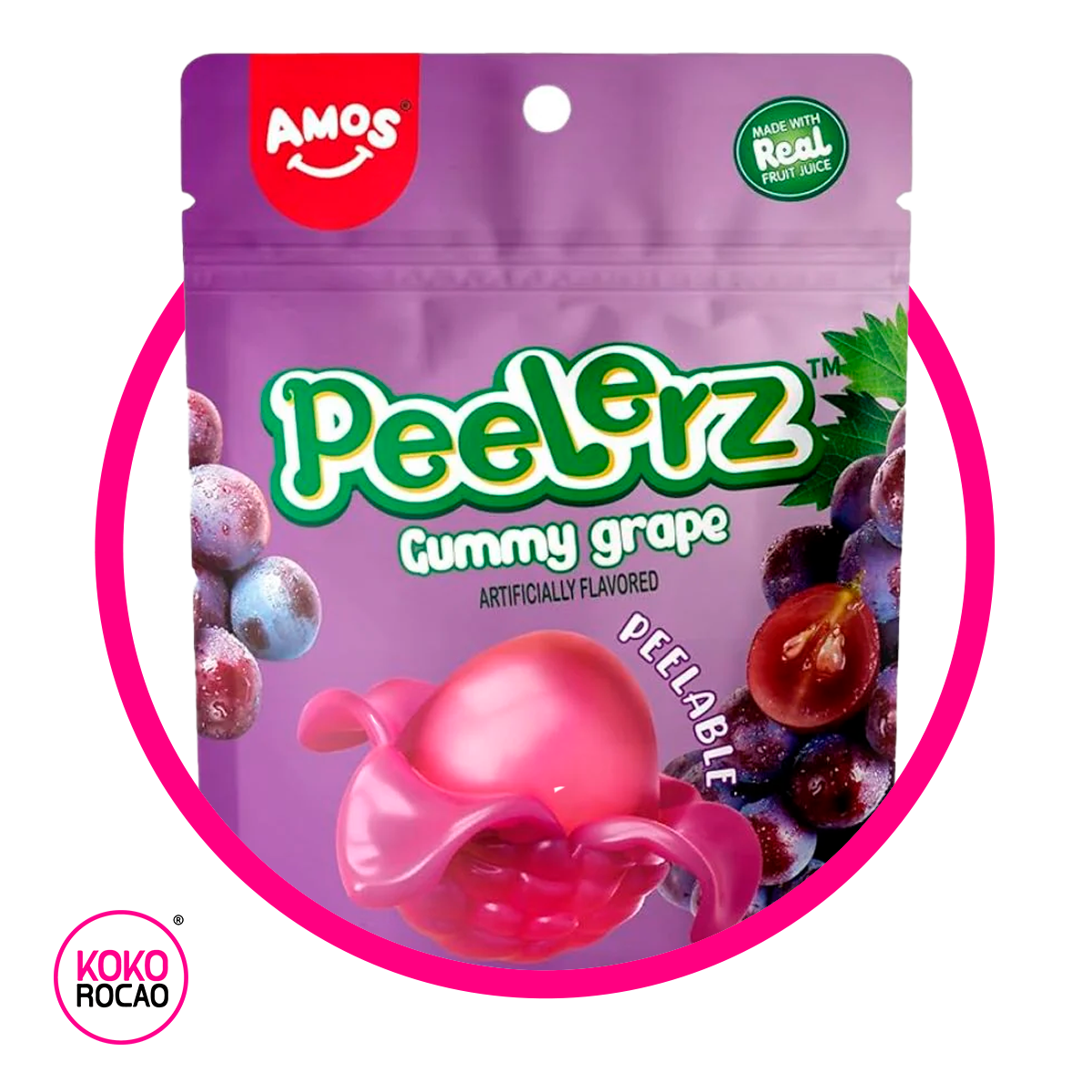 AMOS PEELERZ GRAPE GUMMY BOLSA 65GR
