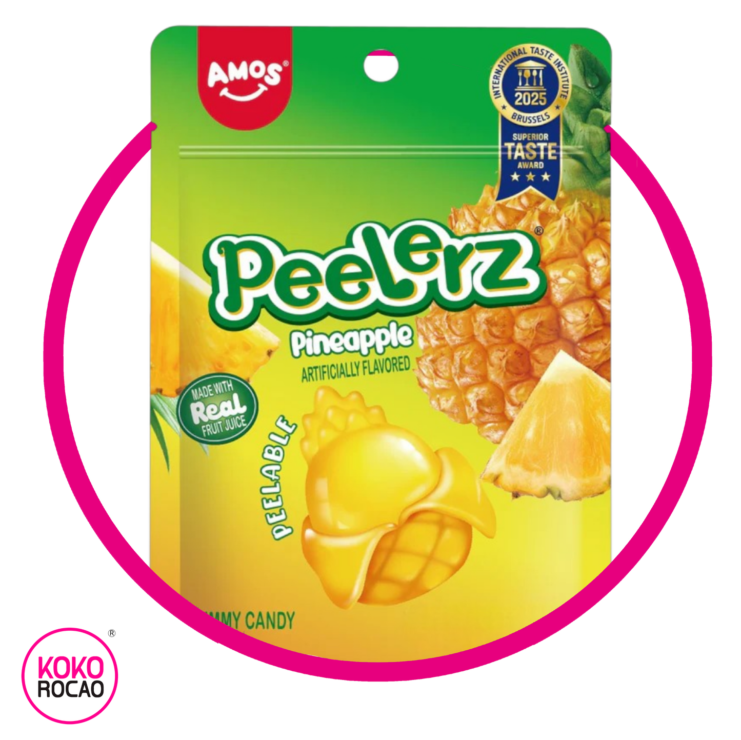 AMOS PEELERZ PINEAPPLE GUMMY BOLSA 65GR&