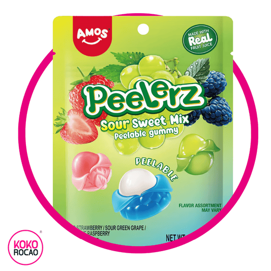 AMOS PEELERZ SOUR SWEET MIX GUMMY BOLSA 120GR