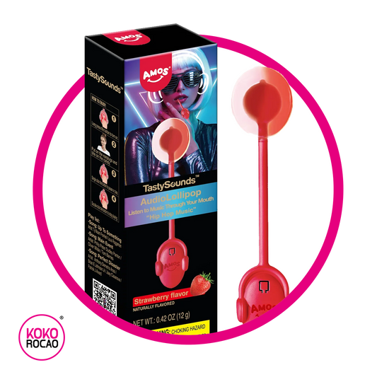 AMOS TASTY SOUNDS STRAWBERRY HARD CANDY PIEZA 12GR