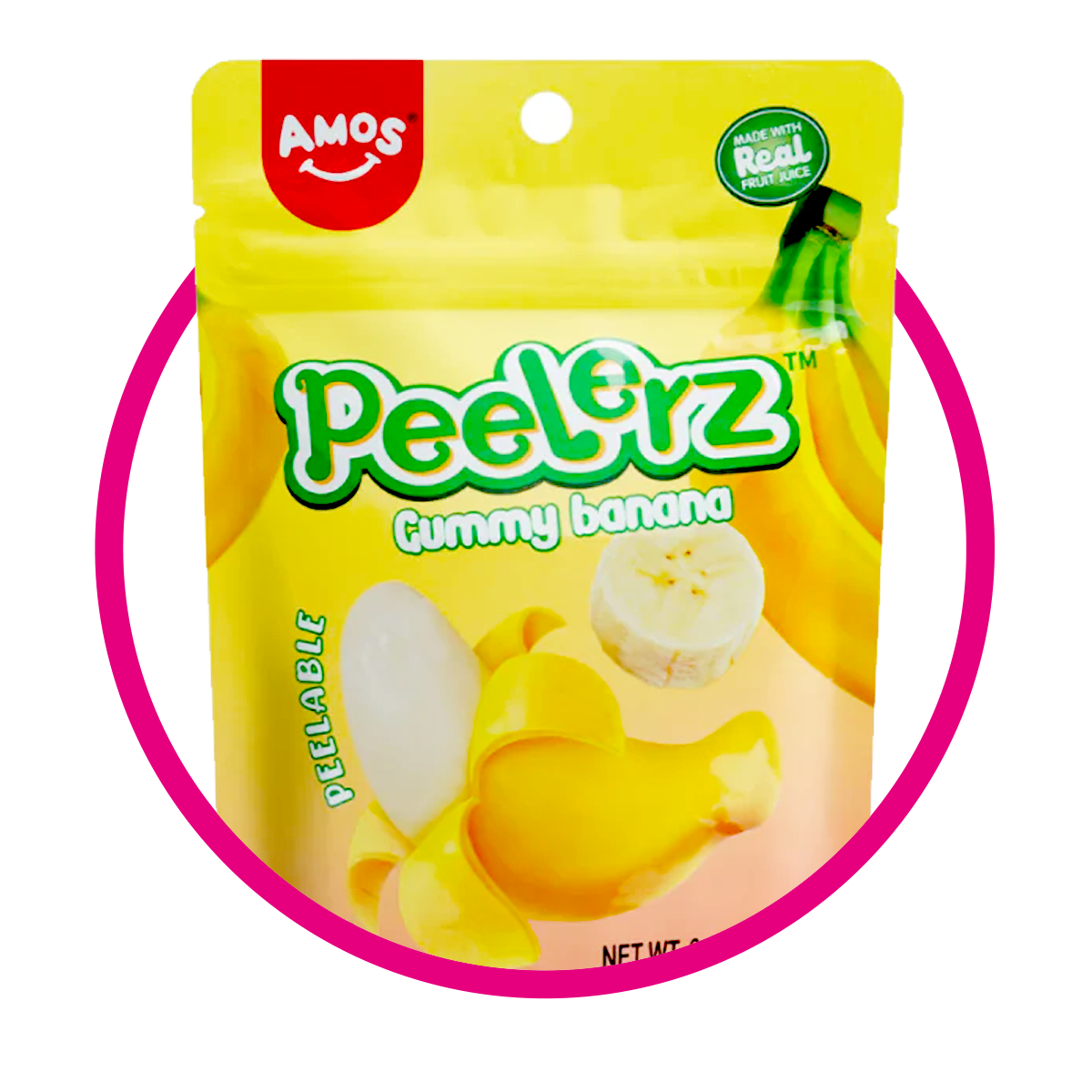 AMOS PEELERZ BANANA GUMMY BOLSA 170GR
