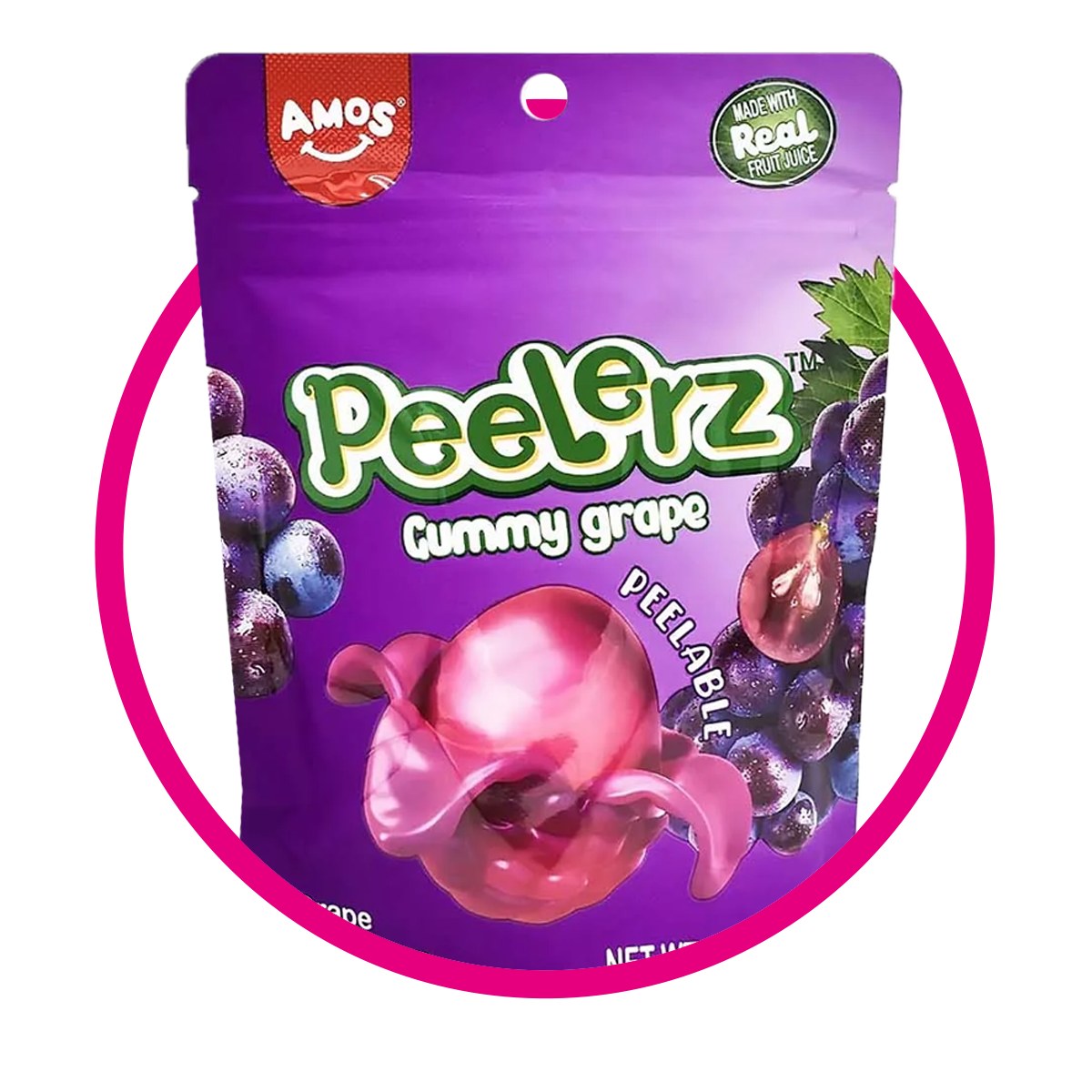 AMOS PEELERZ GRAPE GUMMY BOLSA 170GR