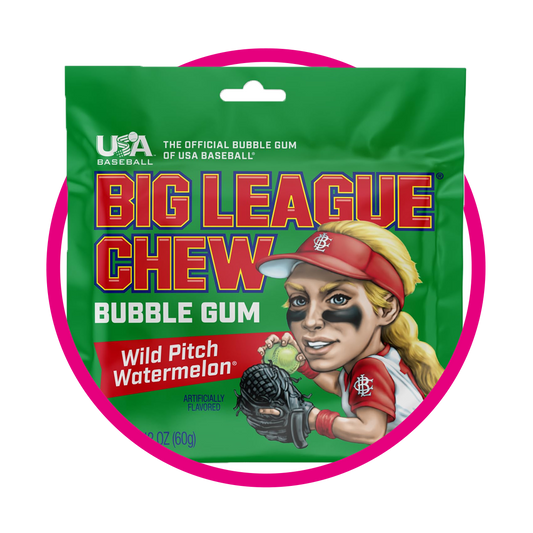 BIG LEAGUE WILD PITCH WATERMELON BUBBLE GUM BOLSA 60G