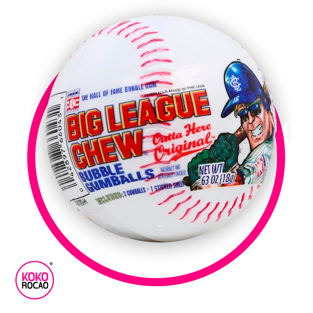 BIG LEAGUE GUM BALLS BUBBLE GUMM BOTE 18GR