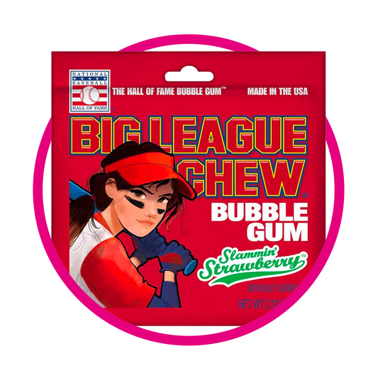 BIG LEAGUE STRAWBERRY BUBBLE GUM BOLSA 60G