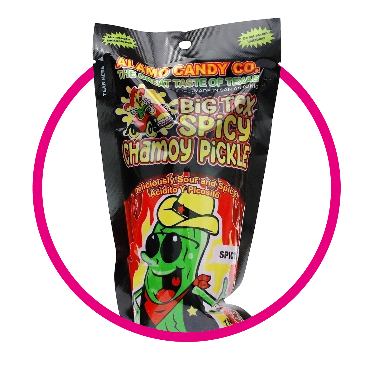 ALAMO BIG TEX SPICY CHAMOY PICKLE BOLSA 140GR