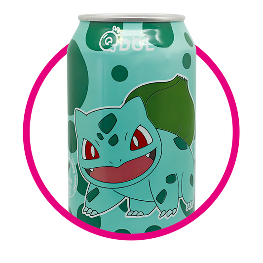 QDOL BULBASAUR GRAPE SPARKLING WATER LATA 330ML