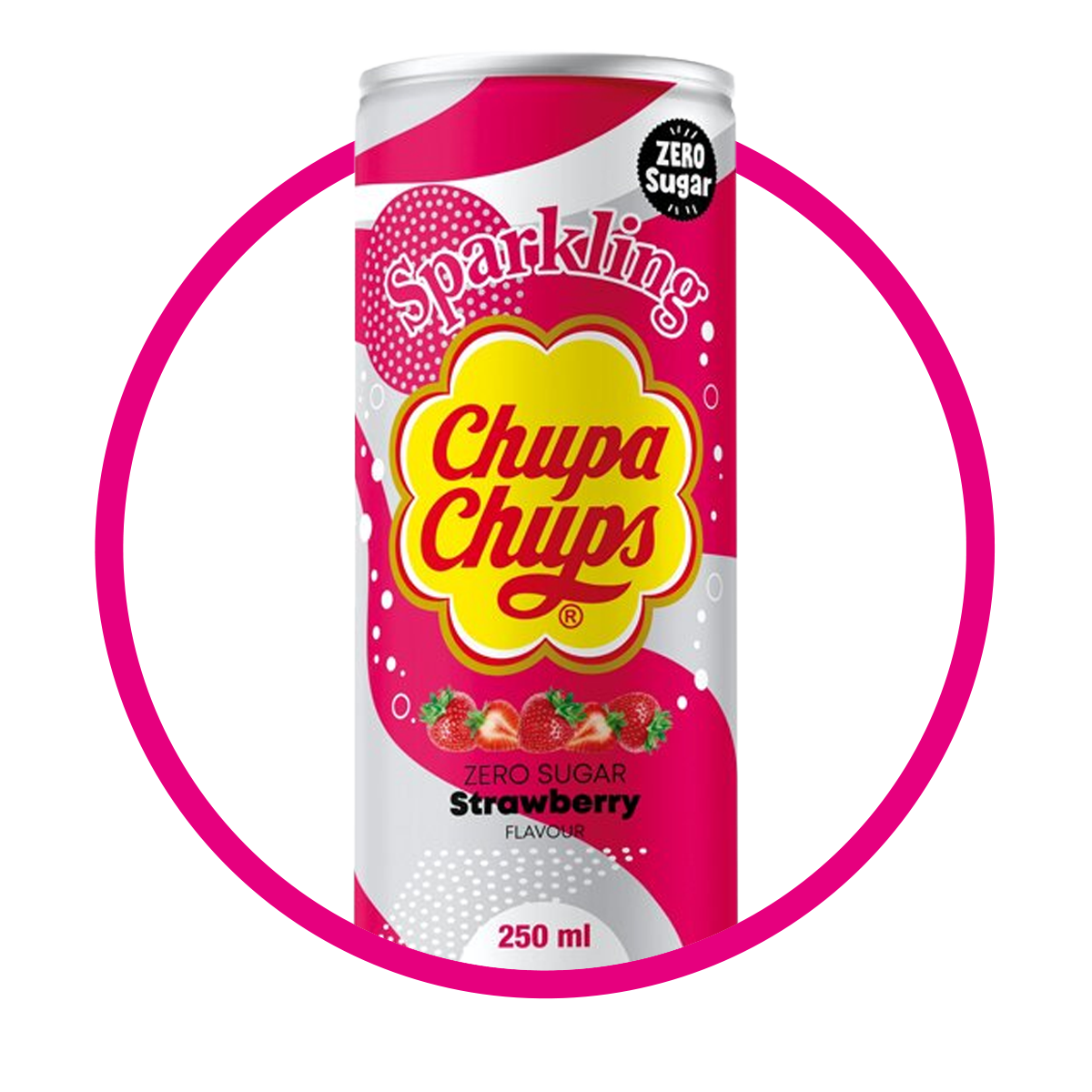 CHUPA CHUPS STRAWBERRY ZERO SODA LATA 250ML