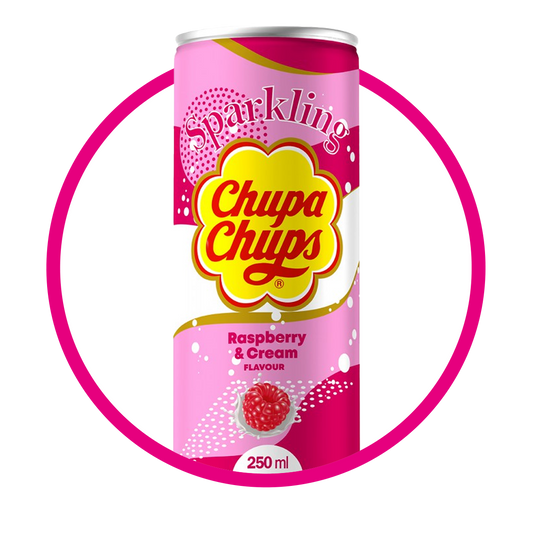 CHUPA CHUPS RASPBERRY&CREAM SODA LATA 250ML