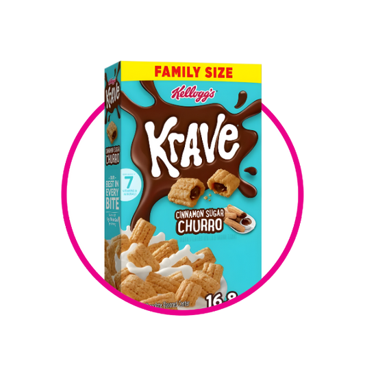 KELLOGGS KRAVE CINNAMON SUGAR CHURRO CEREALS CAJA 4765GR