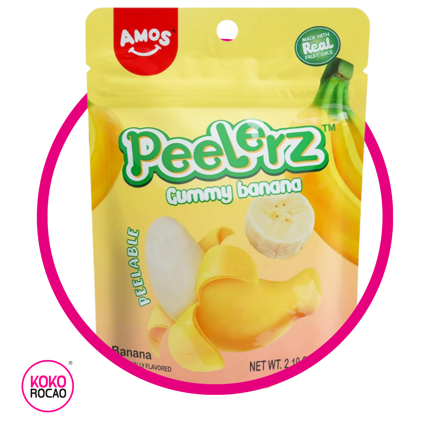 AMOS PEELERZ BANANA GUMMY BOLSA 65GR
