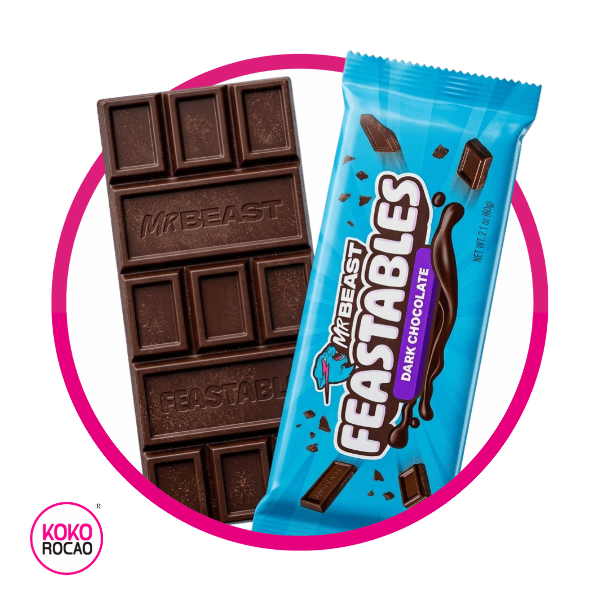 FEASTABLES MR BEAST DARK CHOCOLATE BARRA 60GR