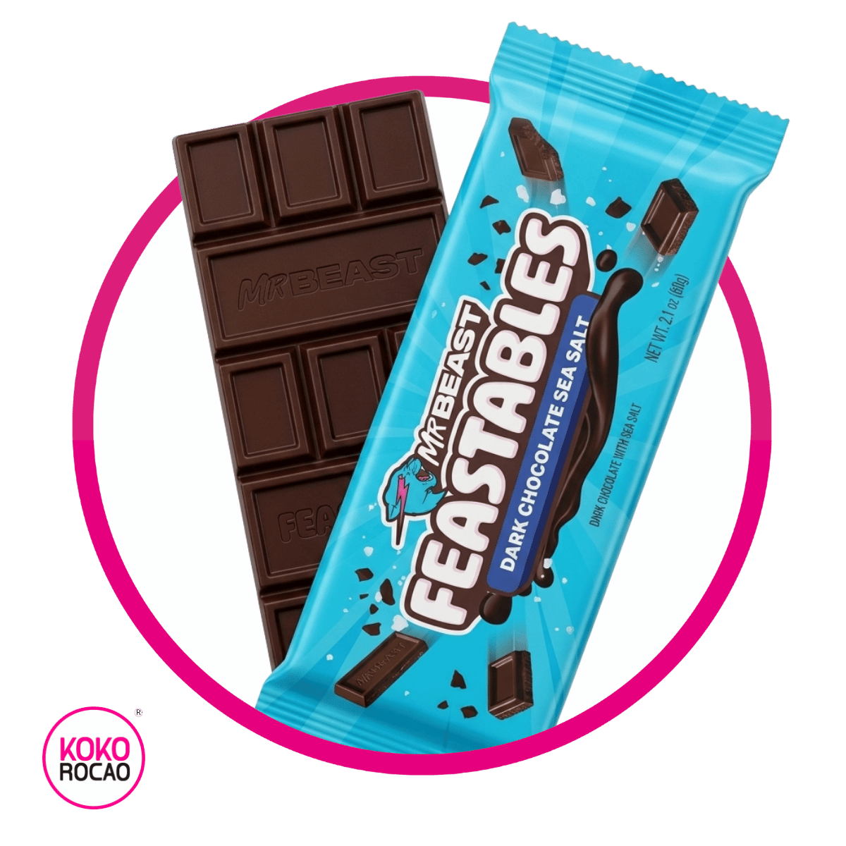 FEASTABLES MR BEAST DARK SEA SEALT CHOCOLATE BARRA 60GR