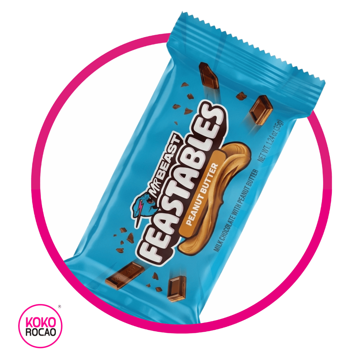 FEASTABLES MR BEAST PEANUT BUTTER CHCOLATE BARRA 35 GR