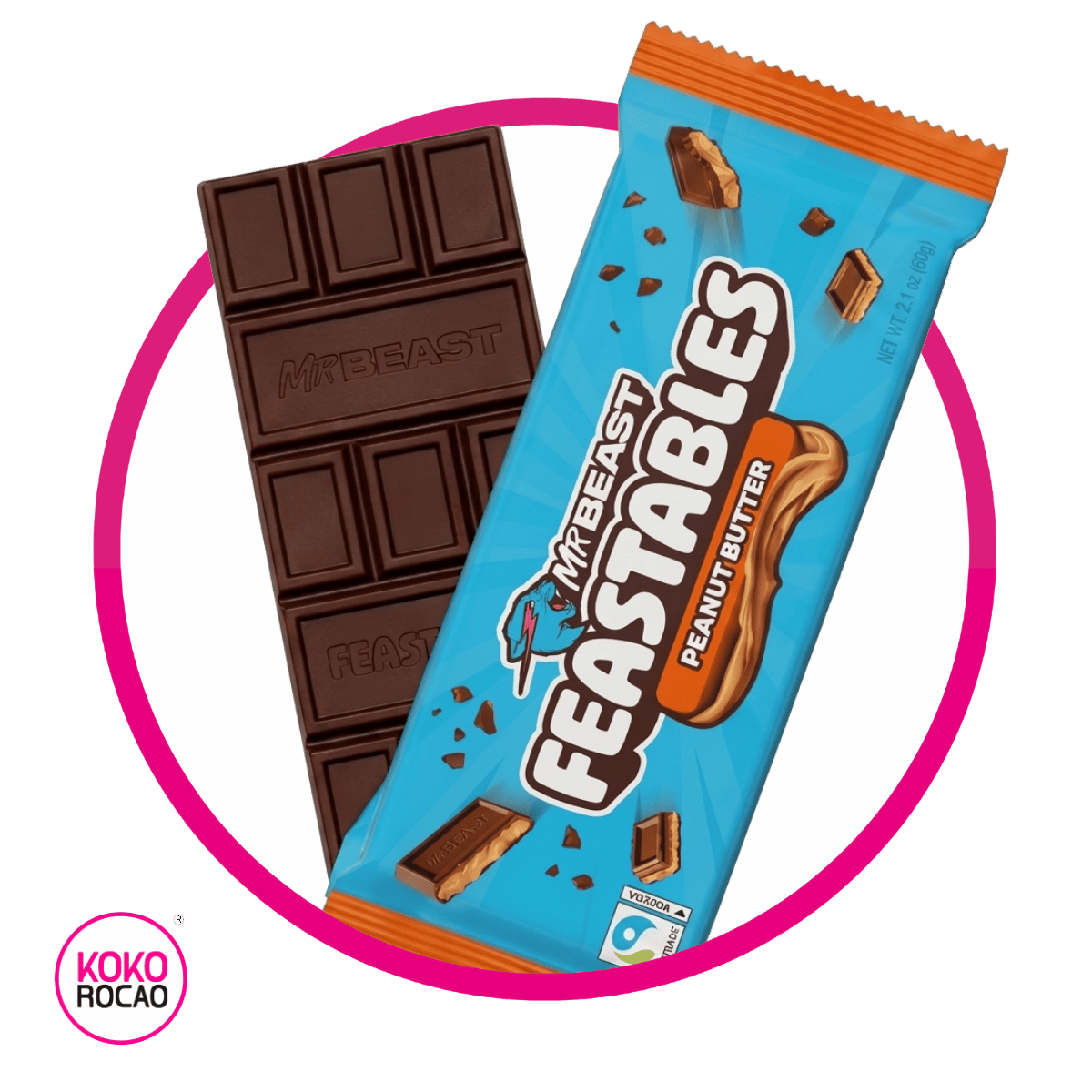 FEASTABLES MR BEAST PEANUT BUTTER CHOCOLATE BARRA 60GR