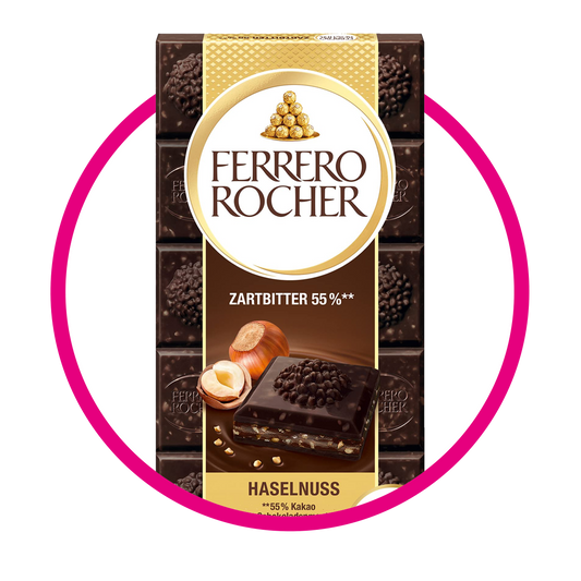 FERRERO ROCHER DARK HAZELNUT CHOCOLATE CAJA 90G