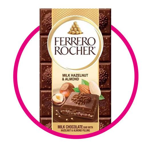 FERRERO ROCHER MILK HAZELNUT ALMOND CHOCOLATE CAJA 90G