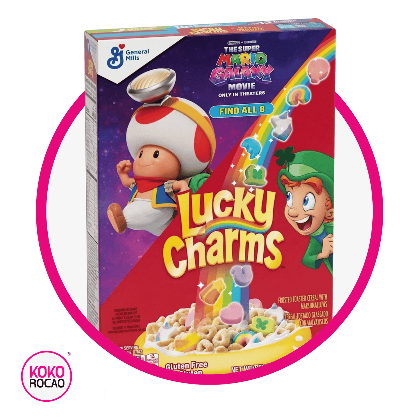 GENERAL MILLS LUCKY CHARMS TOAD MARIO CEREAL CAJA 297GR