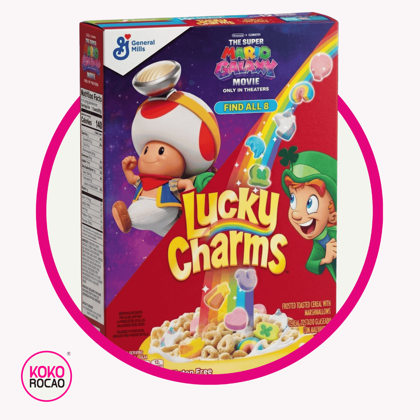 GENERAL MILLS LUCKY CHARMS TOAD MARIO CEREAL CAJA 297GR