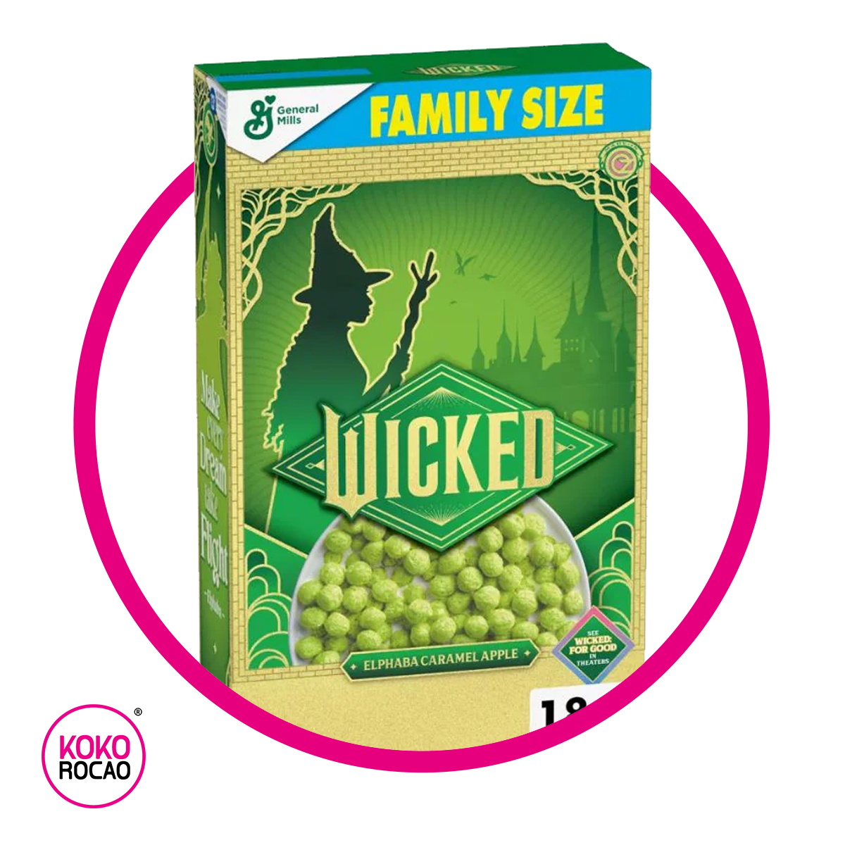 GENERAL MILLS WICKED ELPHABA CEREAL CAJA 513GR
