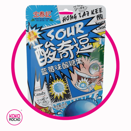 HONG TAJ KEE SOUR BLUE BERRY HARD CANDY BOLSA 26 GR&
