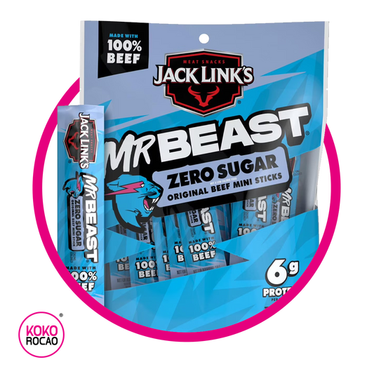 JACK LINKS MR BEAST ZERO SUGAR MINI STICKS SNACKS BOLSA 170GR