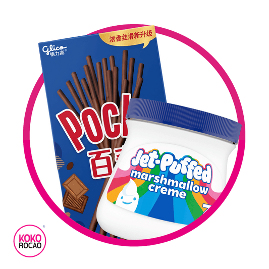 JET PUFFED + POCKYS DOBLE CHOCOLATE
