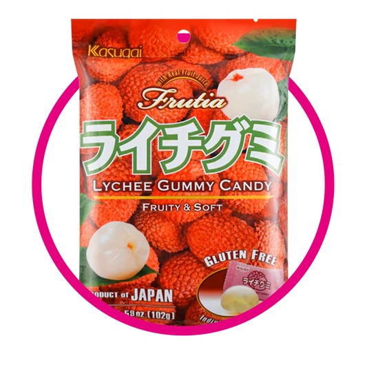 KASUGAI LYCHEE GUMMY BOLSA 102G