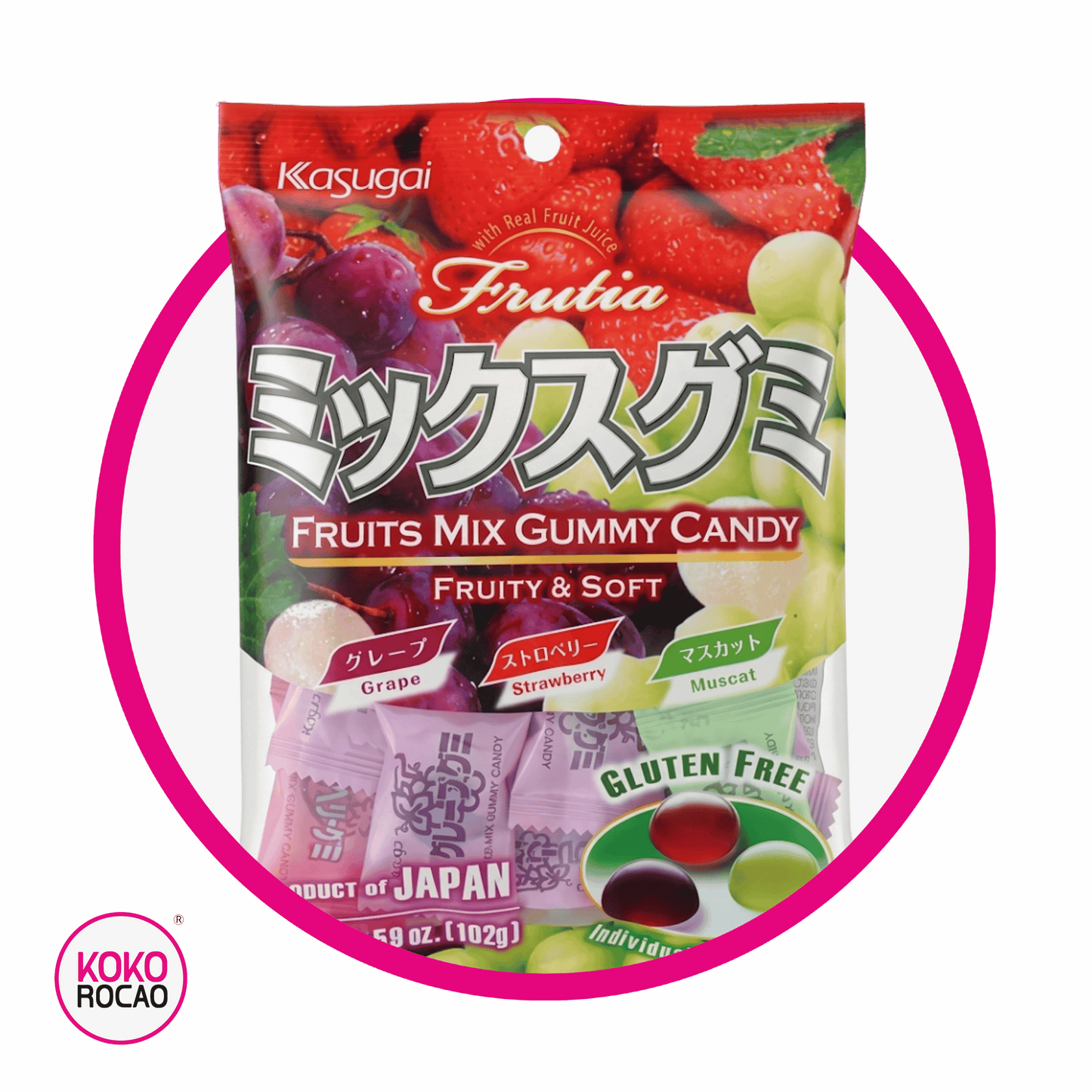 KASUGAI MIX GRAPE GUMMY BOLSA 102G
