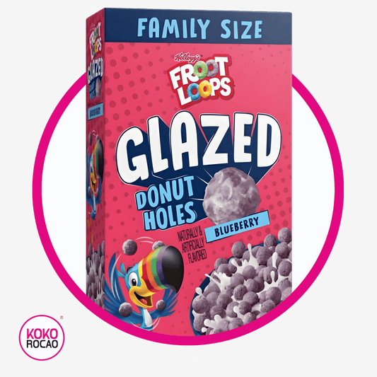 KELLOGGS FROOT LOOPS GLAZED DONUT HOLES CEREAL CAJA 504GR