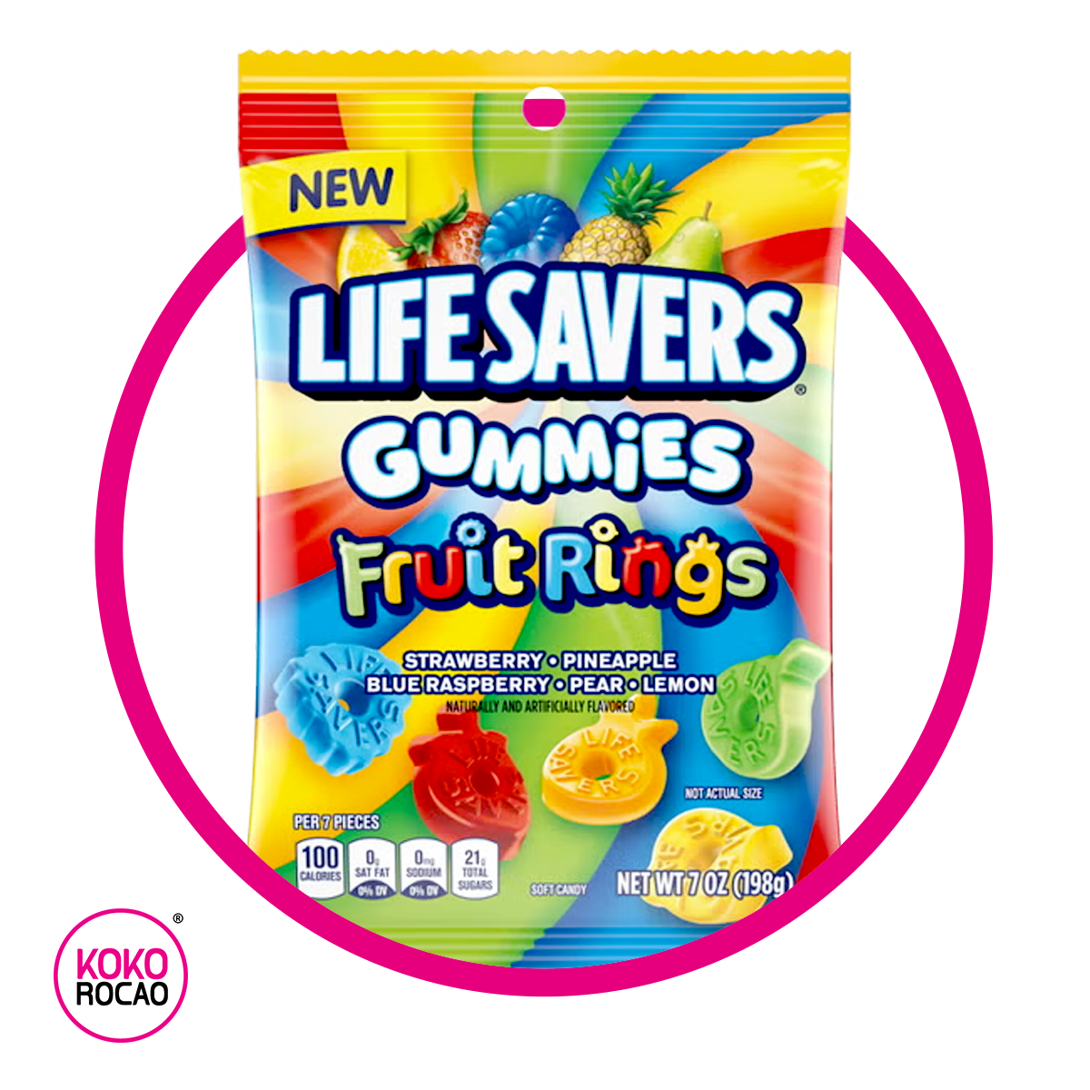 LIFESAVERS FRUIT RINGS GUMMY BOLSA 198GR