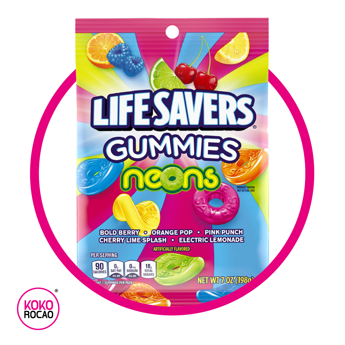 LIFESAVERS NEONS GUMMY BOLSA 198GR