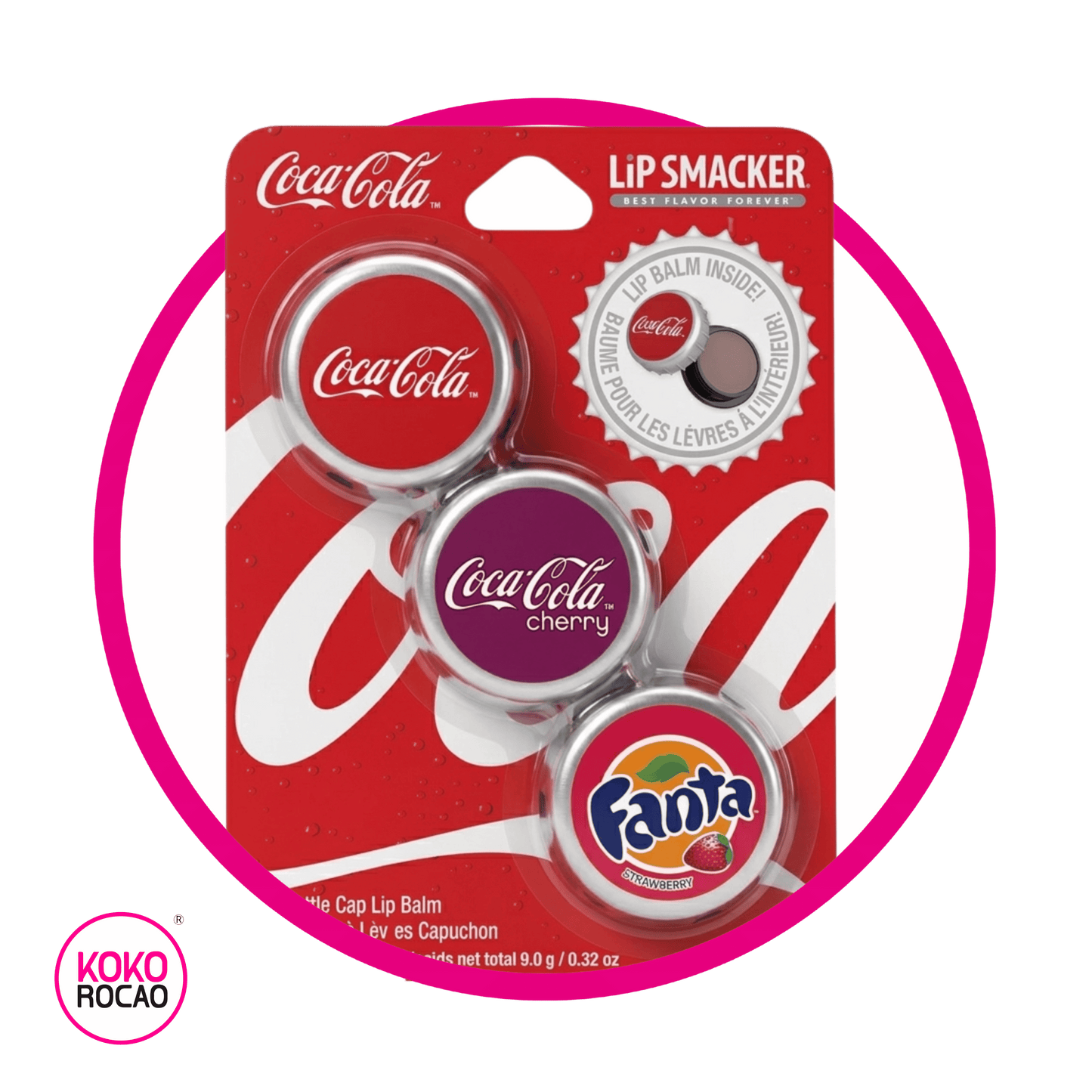LIP SMACKER COCA COLA TRIO BOTTLE CAP BEAUTY PIEZA