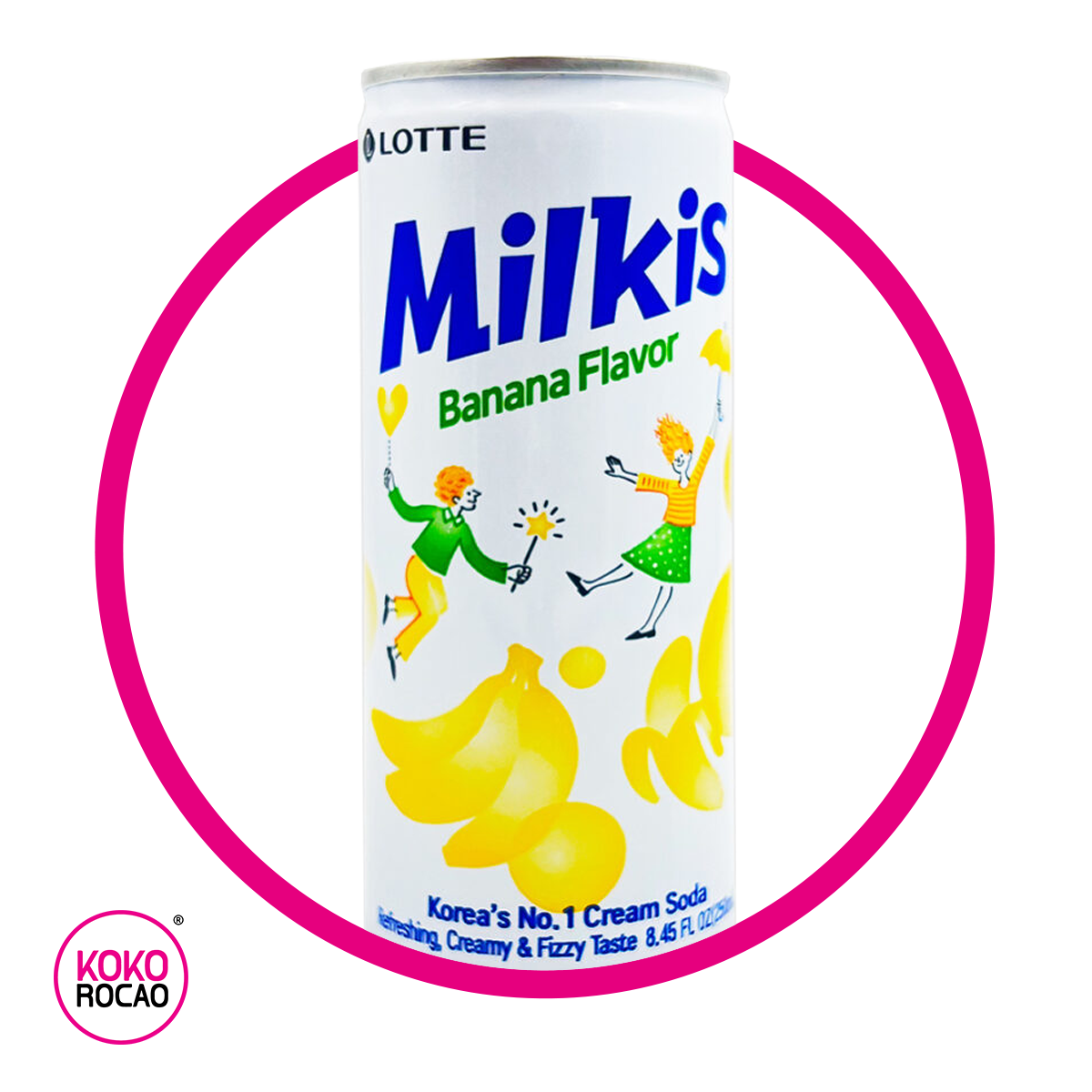 LOTTE MILKIS BANANA SODA LATA 250 ML