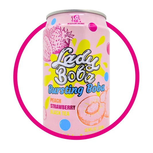 MADAM LADY BOBA PEACH&STRAWBERRY JUICE LATA 320 ML