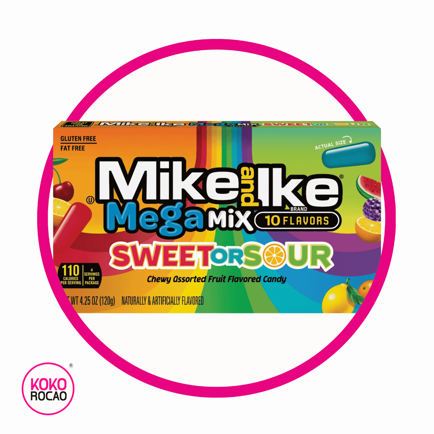 MIKE AND IKE MEGA MIX 10 FALVORS SWEETORSOUR CAJA 120 GR