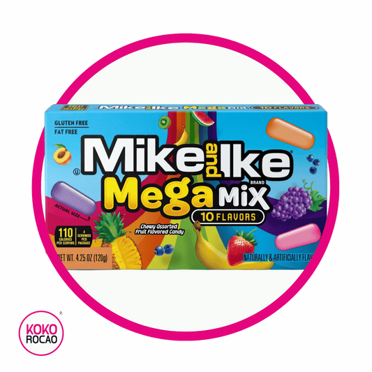MIKE AND IKE MEGA MIX 10 SABORES ASSORTED CAJA 120GR