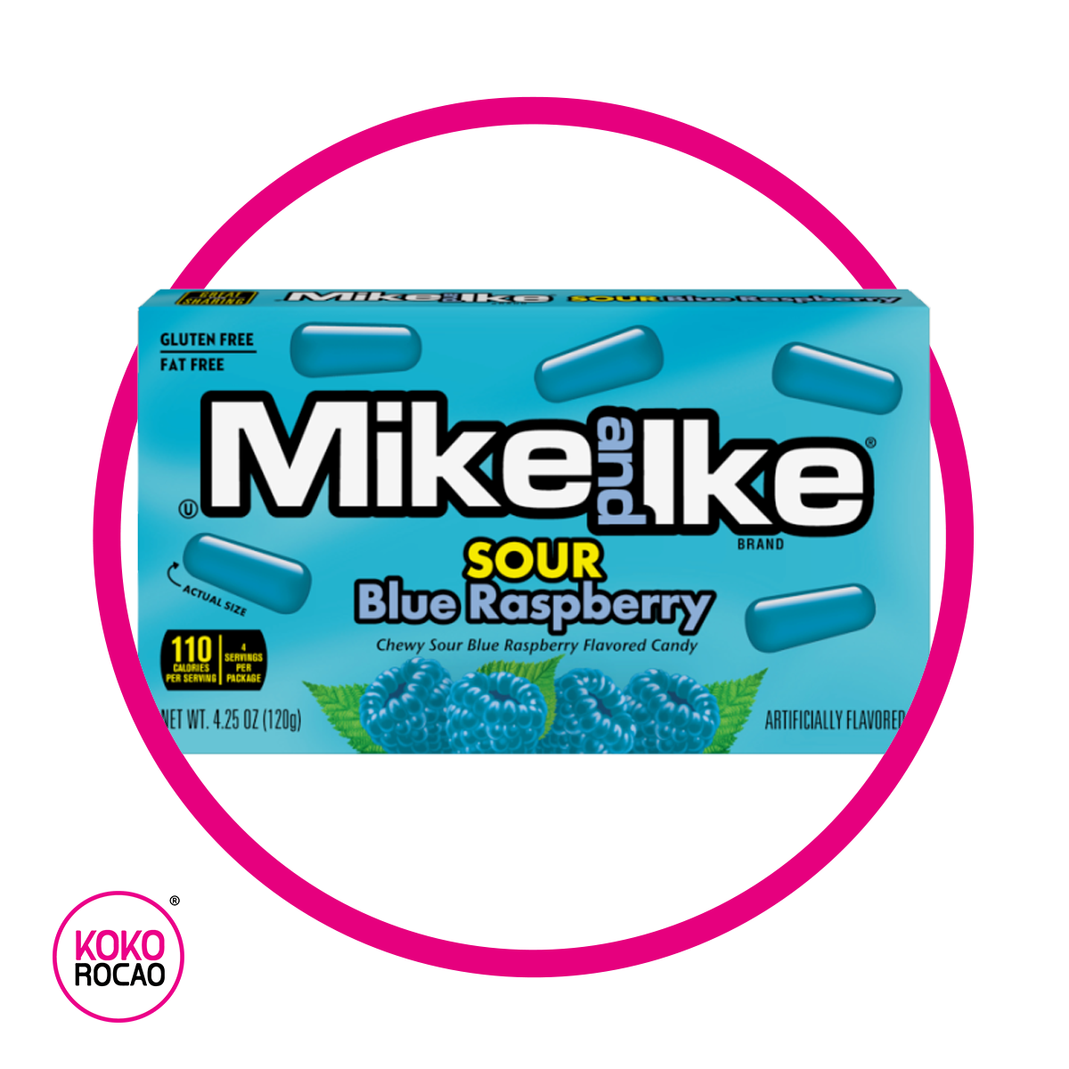 MIKE AND IKE SOUR BLUE RASPBERRY SOFT CANDY CAJA 120GR