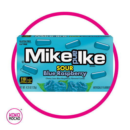 MIKE AND IKE SOUR BLUE RASPBERRY SOFT CANDY CAJA 120GR